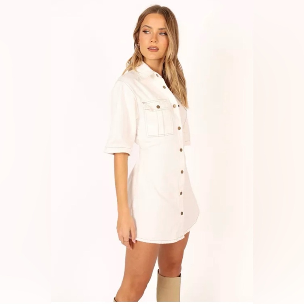 Petal & Pup Hailey Denim Mini Dress 8 NWT Costal Cowgirl Western inspired - Picture 2 of 11